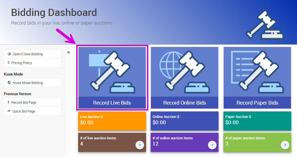 Bidding Dashboard