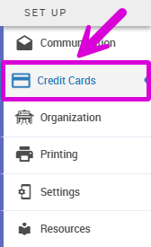 Credit Cards on the left sidebar