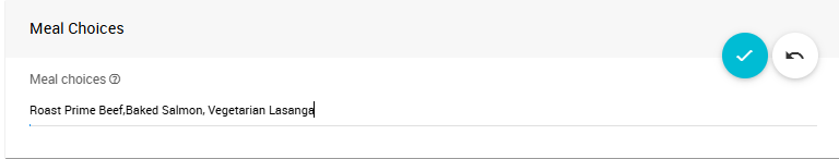 Editing Meal Choices