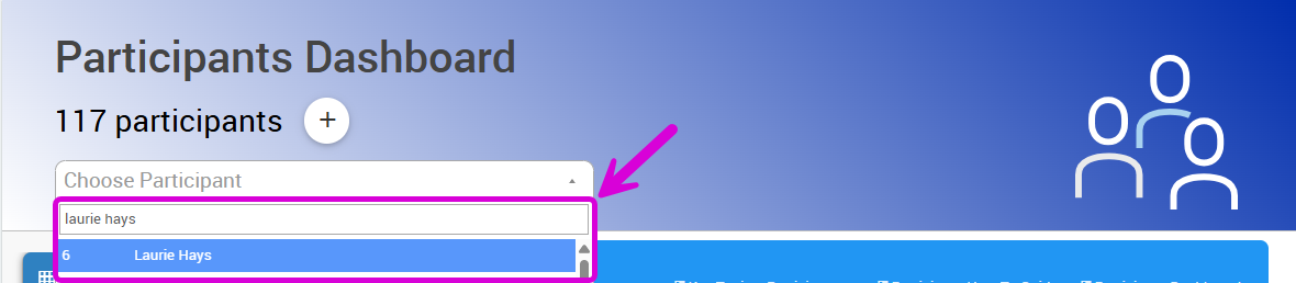 Participants Dashboard Search
