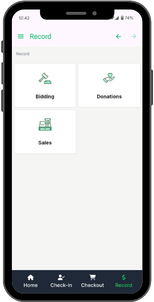 Auctria Admin App Record Page