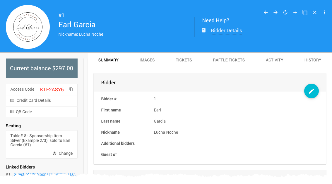 Activity tab on the Participant Details page