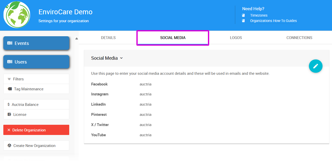 Social Media Tab
