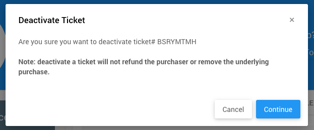Deactivate ticket confirmation pop-up