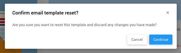 Confirmation window for resetting the Ticket Statement