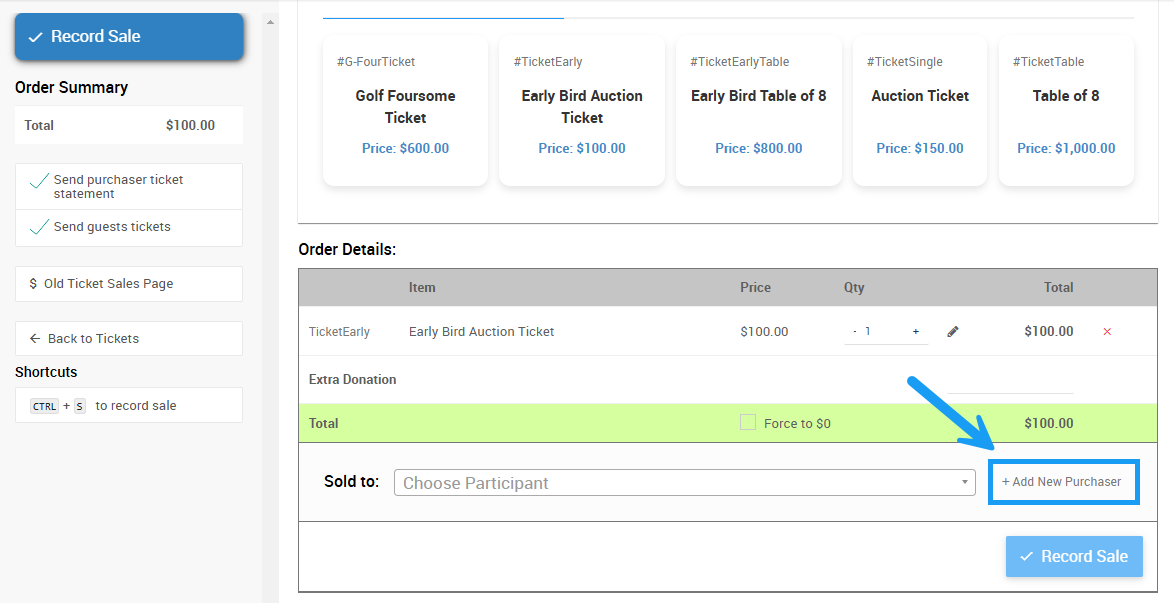 Add New Purchaser button